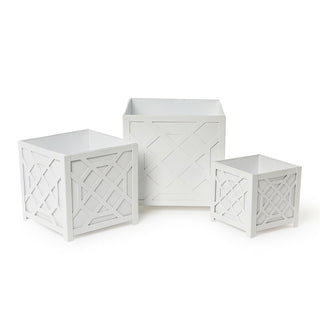 Laser Fretwork Square Metal Planter