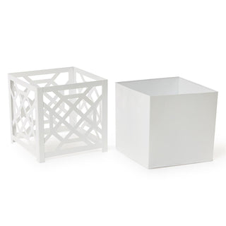 Laser Fretwork Square Metal Planter