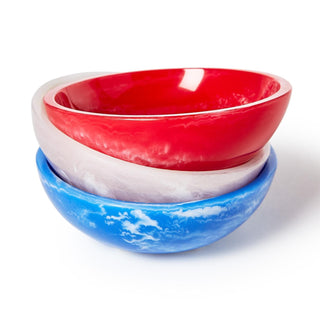 18 Pc Red, White and Blue Round Tidbit Bowl Un Incl 3 Colors