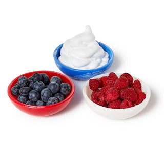 18 Pc Red, White and Blue Round Tidbit Bowl Un Incl 3 Colors