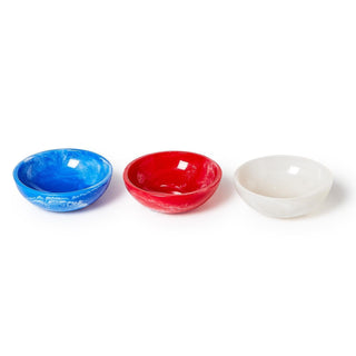 18 Pc Red, White and Blue Round Tidbit Bowl Un Incl 3 Colors