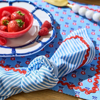 Red, White and Bloom Double Sided Fabric Placemat