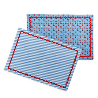 Red, White and Bloom Double Sided Fabric Placemat