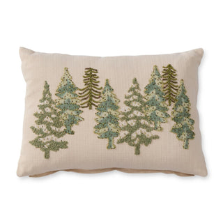 Lumbar Beaded Christmas Tree Pillow