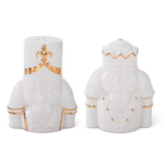 White & Gold Nutcracker Salt & Pepper Shaker Set