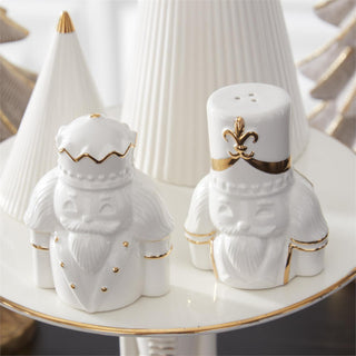 White & Gold Nutcracker Salt & Pepper Shaker Set