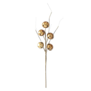 Antiqued Gold Bells Branch Spray