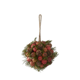 Rustic Pinecone & Pod Ball Ornament, 4.75"