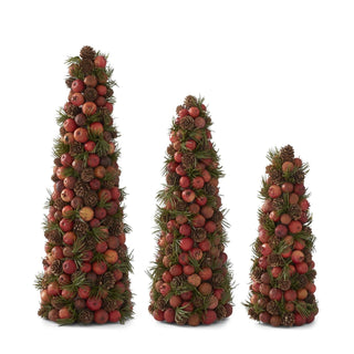 Orange Pods Pinecones & Pine Cone Trees, Set of 3