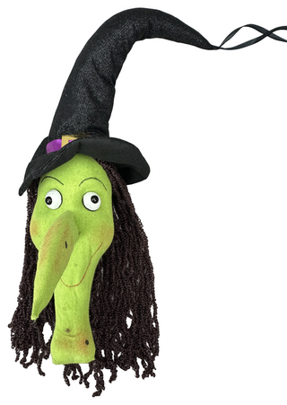 Large Green Witch Head Ornament