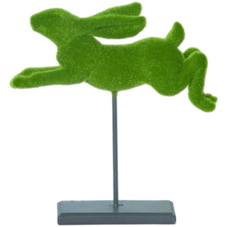 Resin Flocked Jumping Bunny