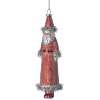 Tinsel Santa Ornament
