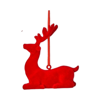 Resin Flocked Deer Ornament