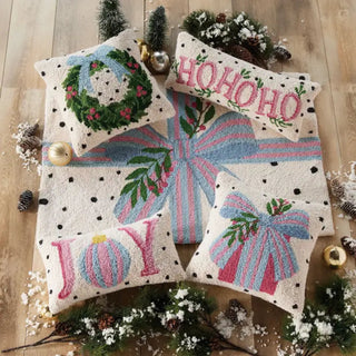 Polka Dot Ho Ho Ho Hook Pillow
