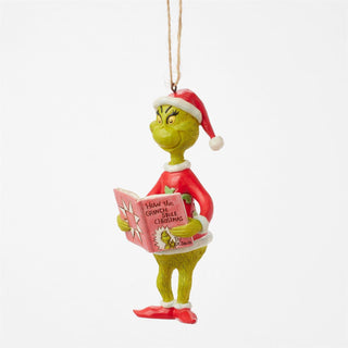Grinch with Book Ornament, Dept. 56