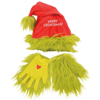 Grinch Santa Hat & Gloves, Dept. 56
