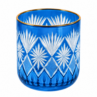 Fetched Etched Cut Glass Sipper