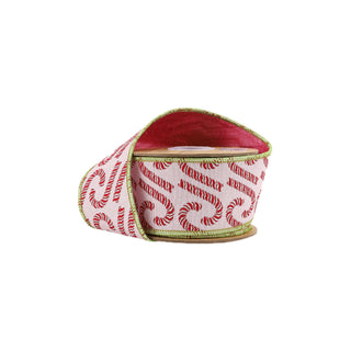 Candy Cane Dupioni Jacquard Ribbon, 2.5" X 5YD