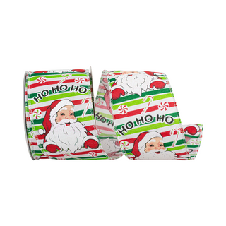 Santa Glitter Candy Hohoho Ribbon, 2.5" X 10YD