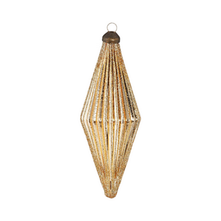 Glittered Diamond Ribbed Ornament