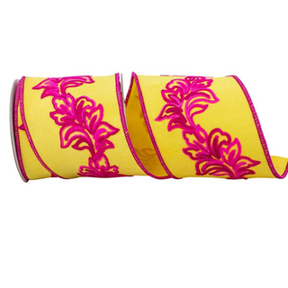 Filigree Embroidery Leaf Vine Ribbon, 4" X 5YD