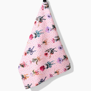 Floral Bows and Dots Tea Towel