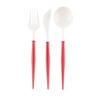 Bella Cutlery, White & Red