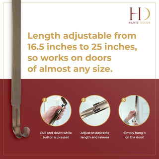 Adjustable Wreath Hanger, Antique Brass