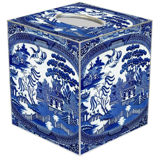 TB1386 Blue Willow Tissue Box Cover