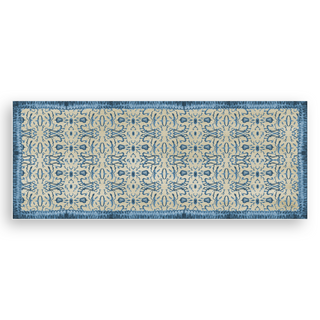 Blue & Tan Chinoiserie Vinyl Floor Mat