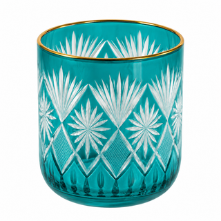 Fetched Etched Cut Glass Sipper