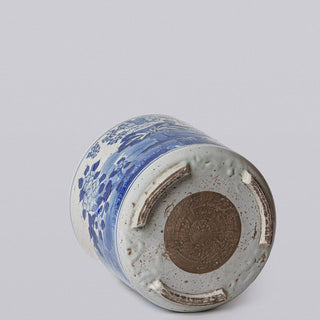 Blue and White Porcelain Four Seasons Footed Cachepot