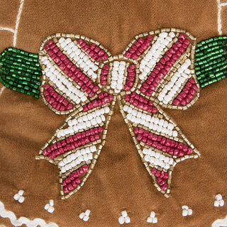 Gingerbread Girl Embellished Pillow