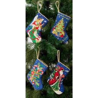 Candy Cane Embroidered Mini Stocking