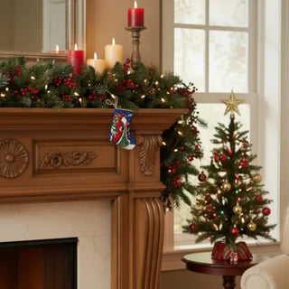 Santa Embroidered Mini Stocking