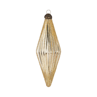 Glittered Diamond Ribbed Ornament