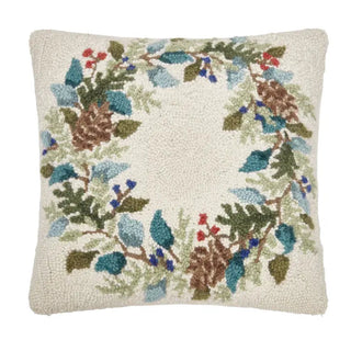 Holly Wreath Hook Pillow