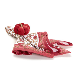 Autumn Blush Velvet Pumpkin Napkin Ring