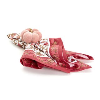 Autumn Blush Velvet Pumpkin Napkin Ring