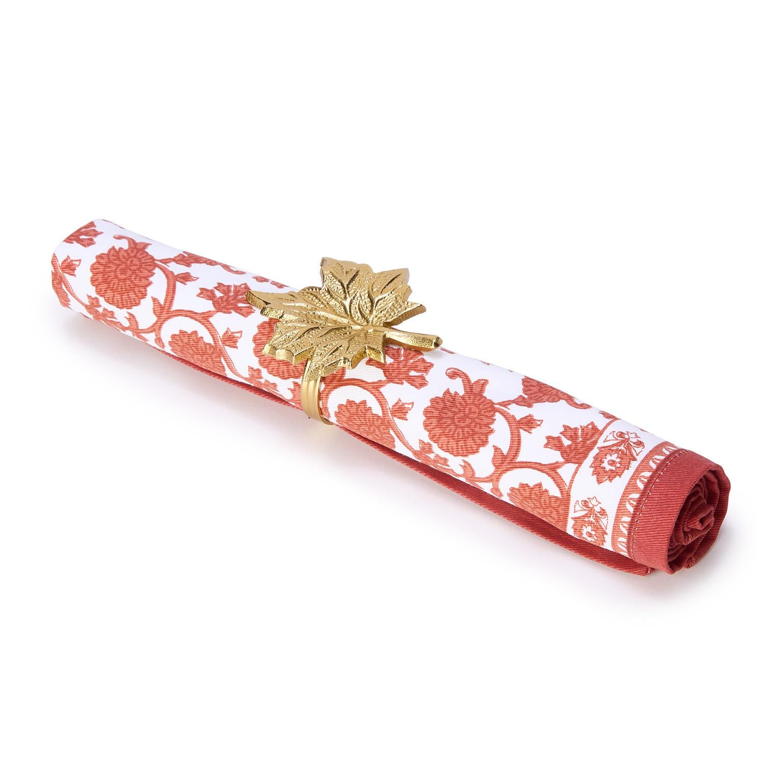 Two's Company Golden Leaf Napkin Ring - Thumbnail 3