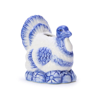 Blue & White Turkey Candleholder Set