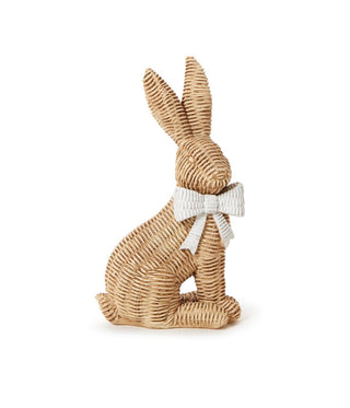 Wicker Weave Pattern Easter Bunnies with Bow