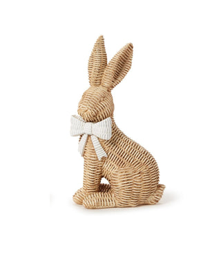 Wicker Weave Pattern Easter Bunnies with Bow