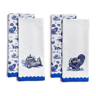 Falling for Blue Toile Dish Towels, Set of 2