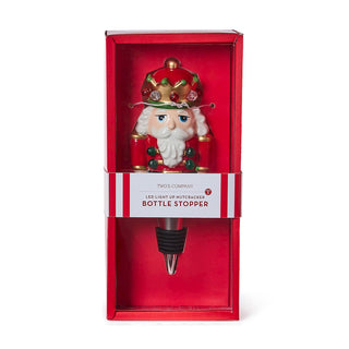 Light-Up LED Nutcracker Bottle Stopper in Gift Box