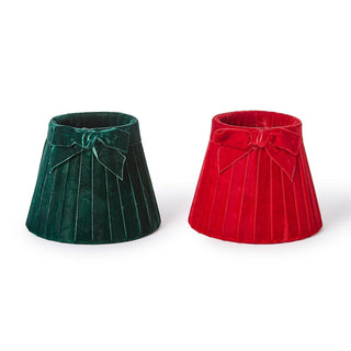 Pleated Velvet Bow Lampshade Cover