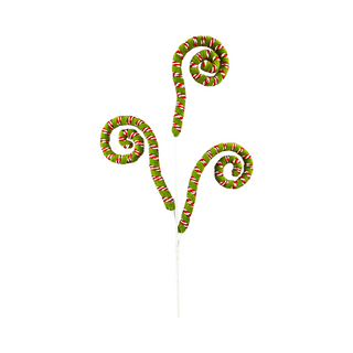Red, White, and Green Spiral Curly Spray