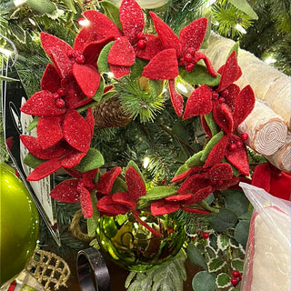 Felt Poinsettia Wreath Ornament