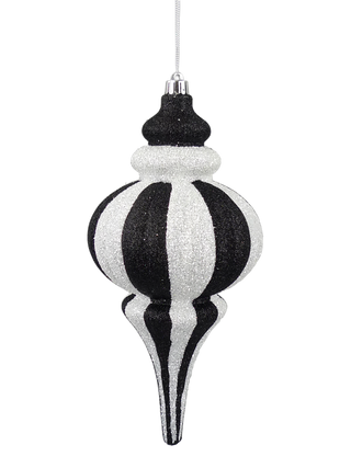 Black & White Drop-Shape Ornament