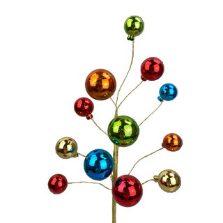 Christmas Mix Ball Ornament Pick